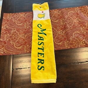 Offical 2025 Masters Brand Yellow And Green Tri Fold Towel